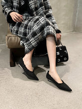 LBSFY  - Pointed Toe Women Loafers Casual Mules Shoes Shallow Slip On Sequined Cloth Autumn Spring Party Dress Casual Party Pumps 35-39